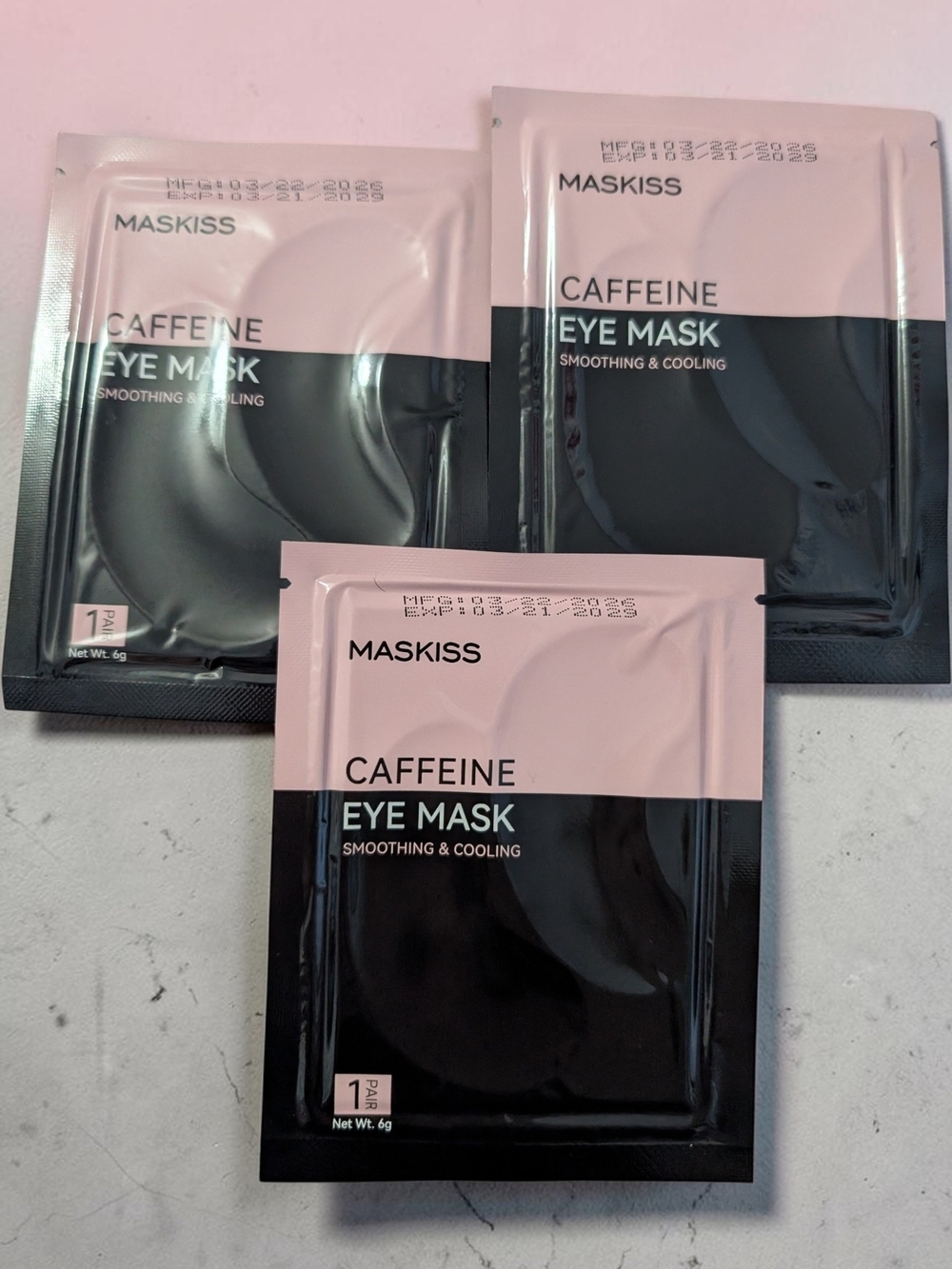 Maskiss Caffeine Eye Masks - Smoothing & Cooling - 3 Pair Lot (NWT)